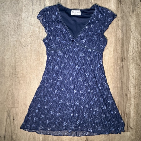 No Boundaries Dresses & Skirts - No Boundaries Floral Lace Mini Dress Size L Blue Vintage
